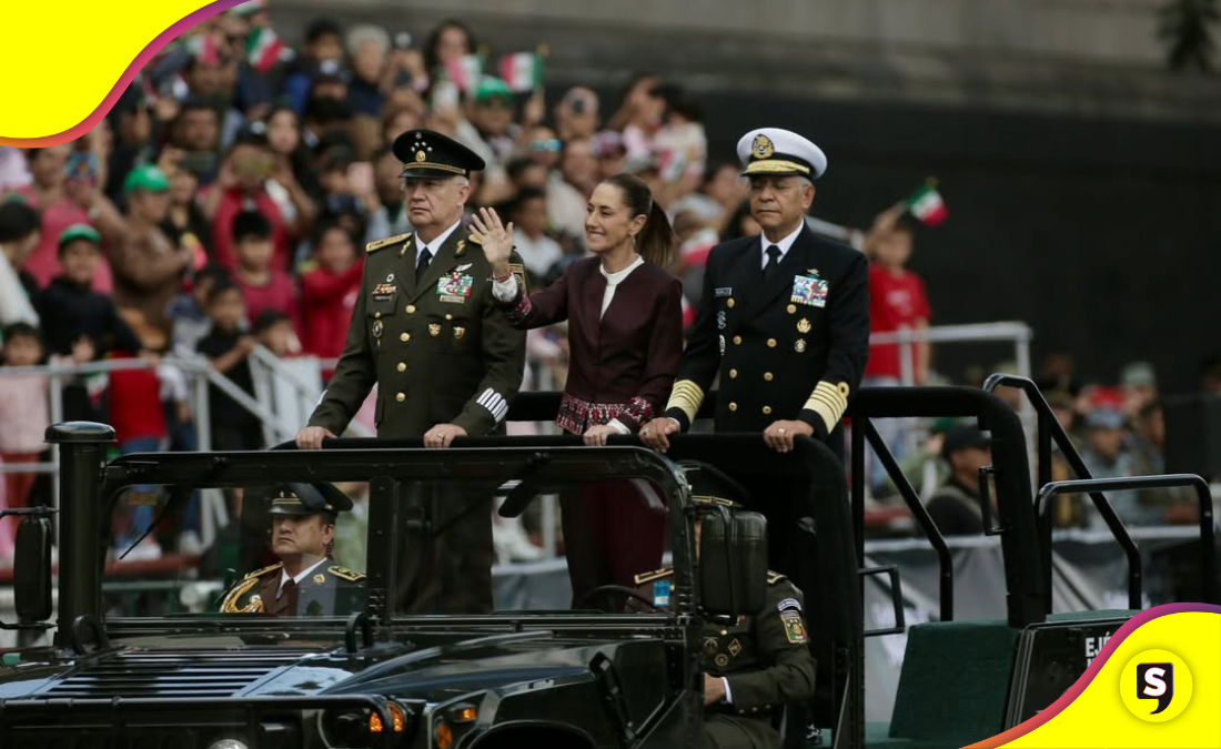 Sheinbaum encabeza desfile por Independencia de México