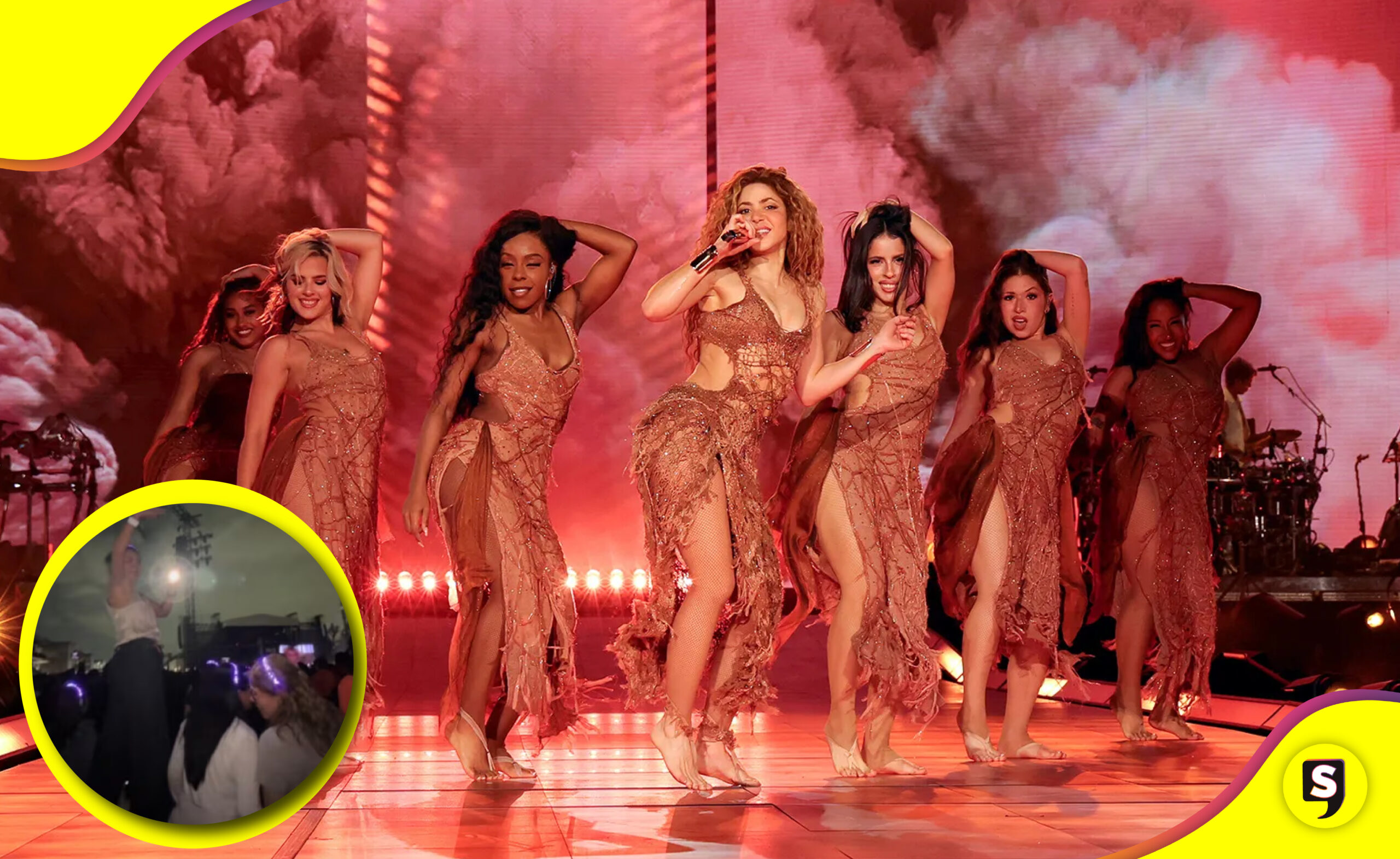 Mujer silla de ruedas show Shakira