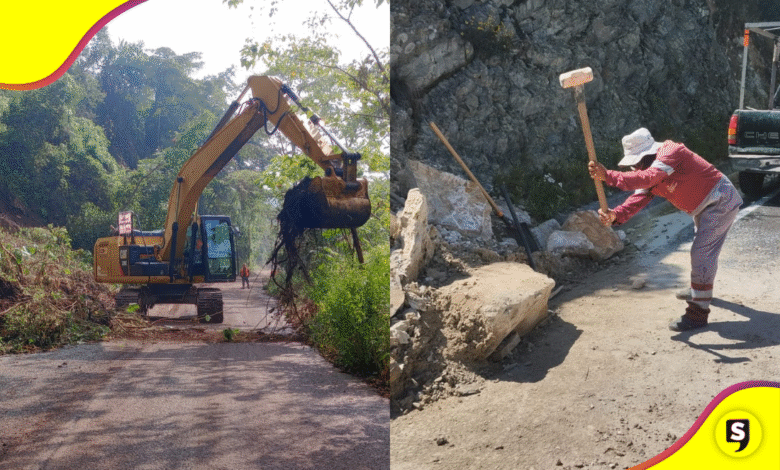 Hidalgo restablece caminos tras lluvias