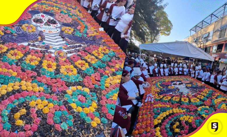 Rompen récord en Tulancingo con Catrina Monumental de pan de muerto