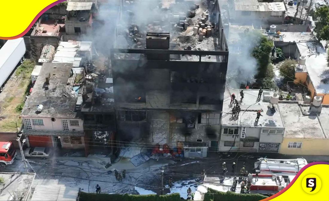 incendio en fábrica de colchones en Edomex