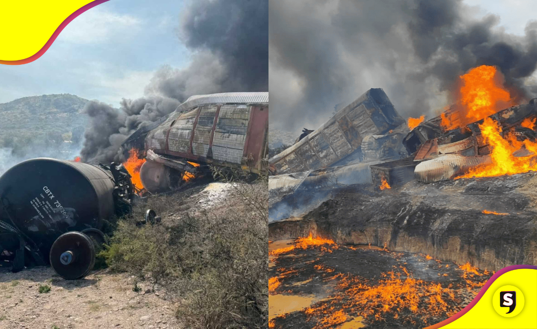 ¡Explosión en Hidalgo! Vagón de Ferromex estalla tras descarrilar