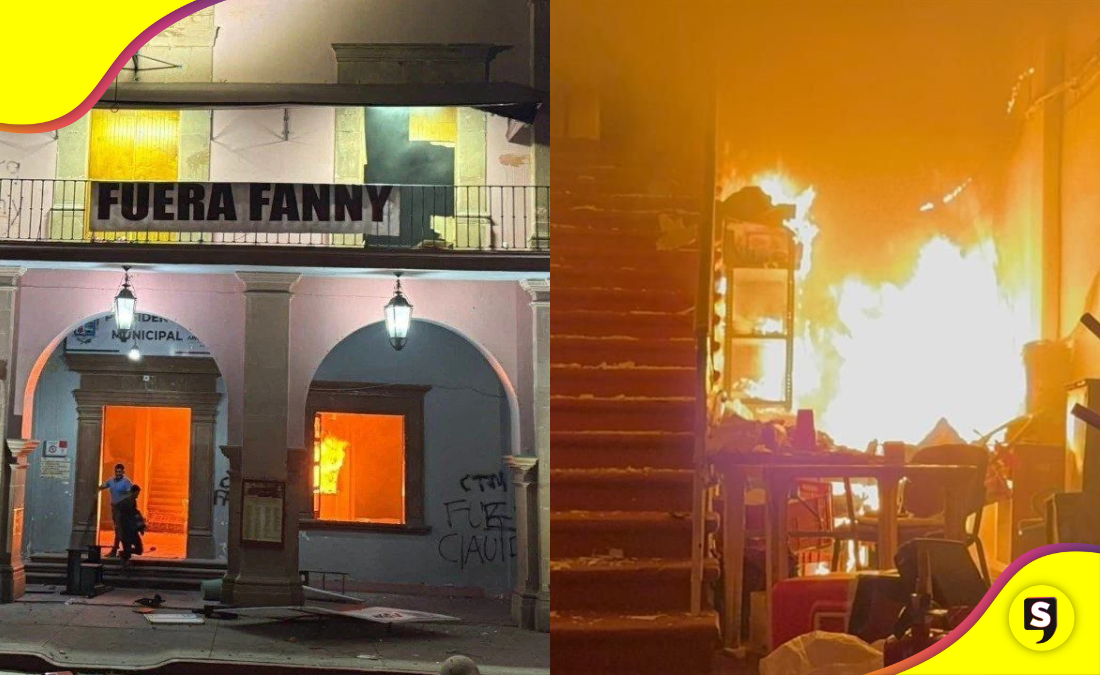 Incendian Palacio de Apatzingán en ola de violencia por homicidios