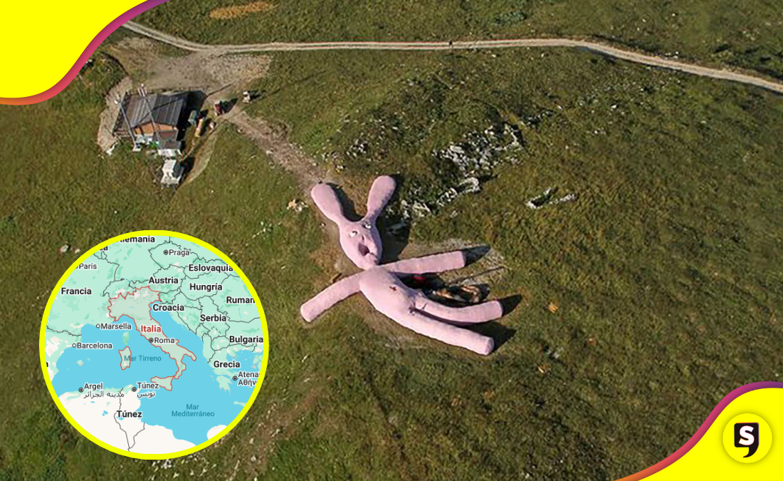 El misterioso conejo rosa gigante de los Alpes italianos.