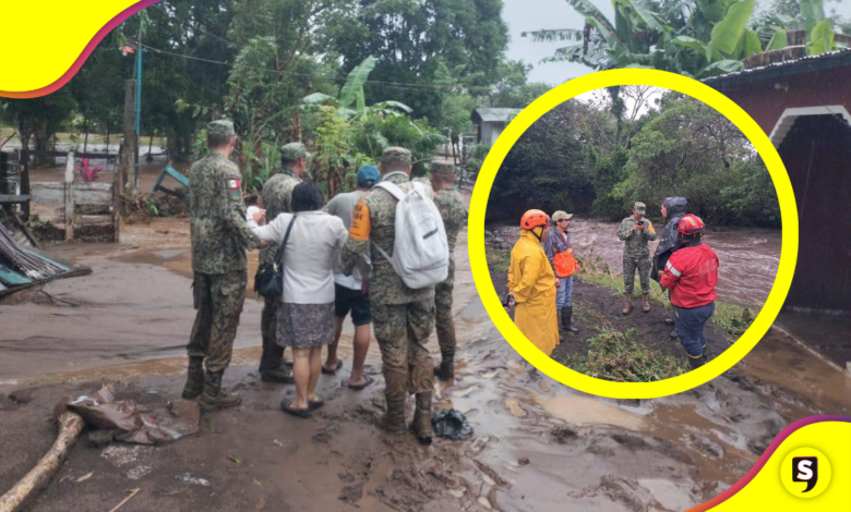 Protección y SSPC despliegan personal por las lluvias en Veracruz