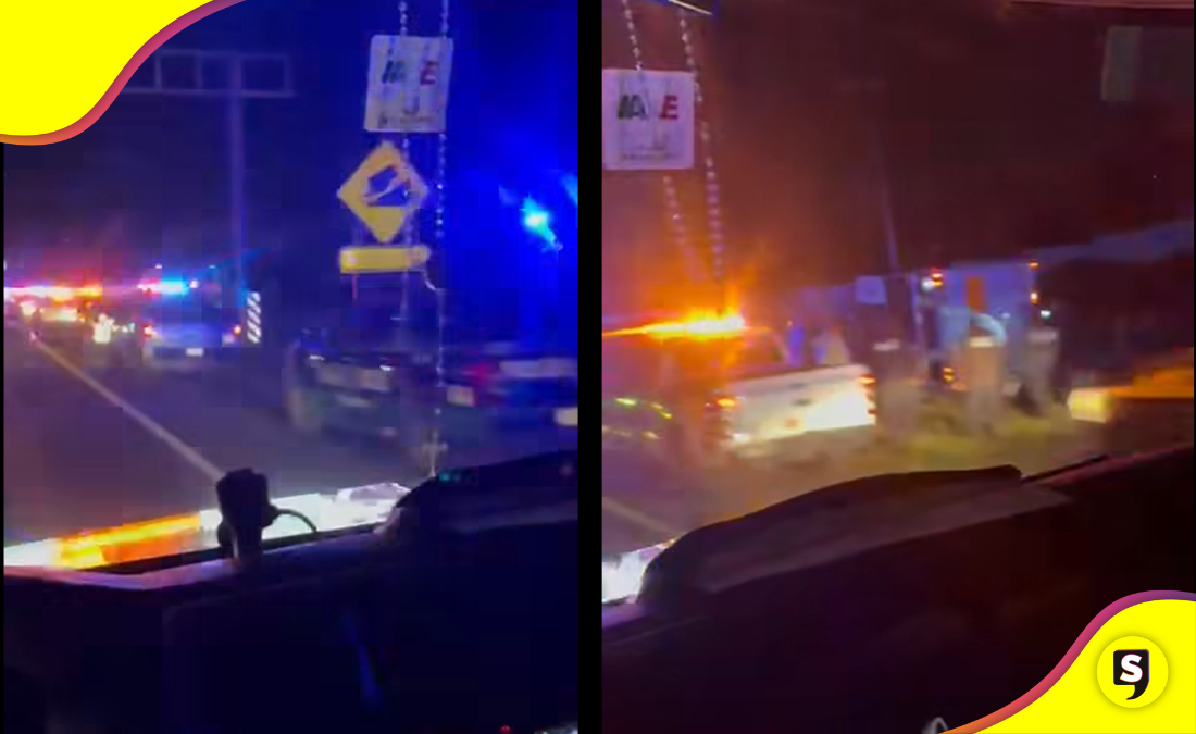 ¡Escapaba de la policía y volcó! Tráiler se descarrila cerca de HGT