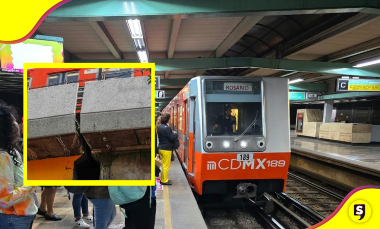 Se separan dos trabes de la Línea 4 del Metro