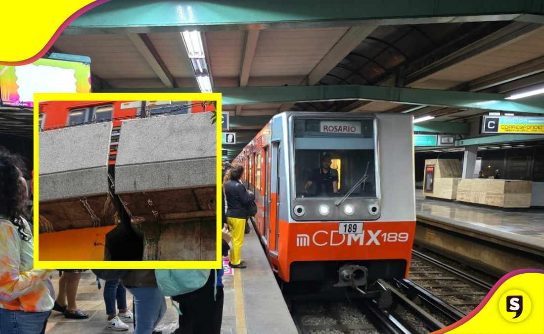Se separan dos trabes de la Línea 4 del Metro