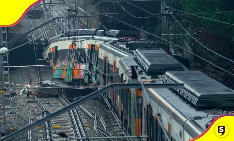 tren descarrilado en Barcelona
