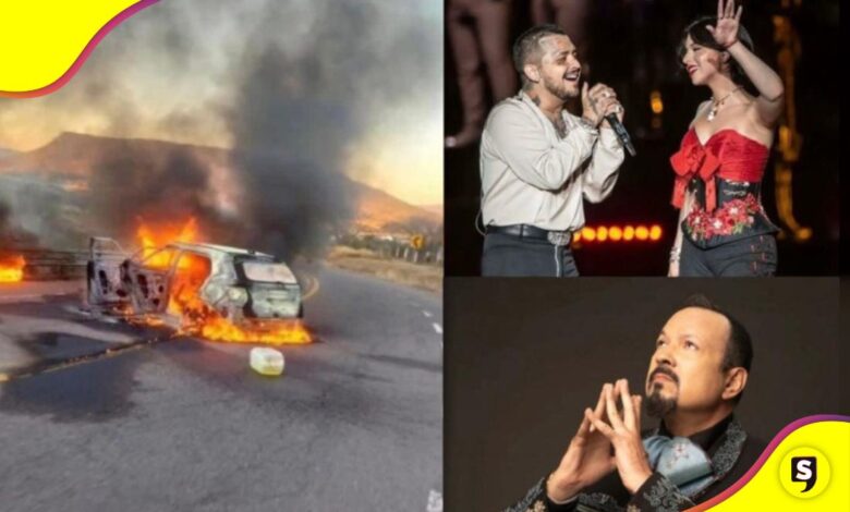 Ataque a convoy de Nodal y Angela Aguilar en Zacatecas no fue directo, Sheinbaum