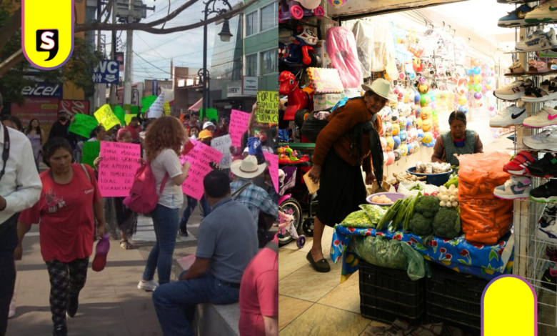 Comerciantes protestan en Presidencia de Tulancingo