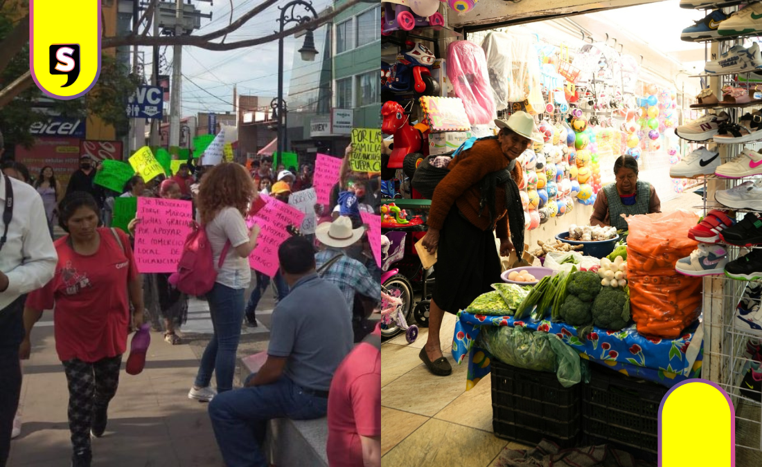 Comerciantes protestan en Presidencia de Tulancingo