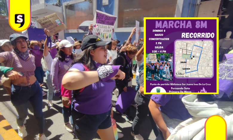 Definen ruta para marcha feminista del 8M en Tulancingo