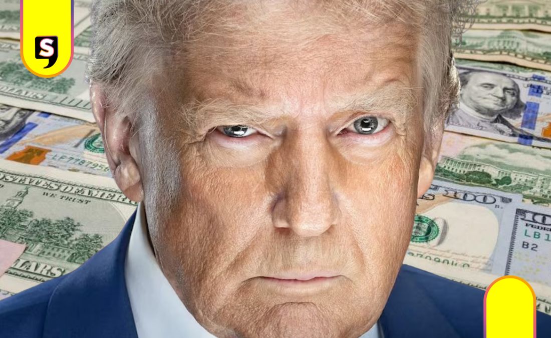 Trump firma en billetes de dólar