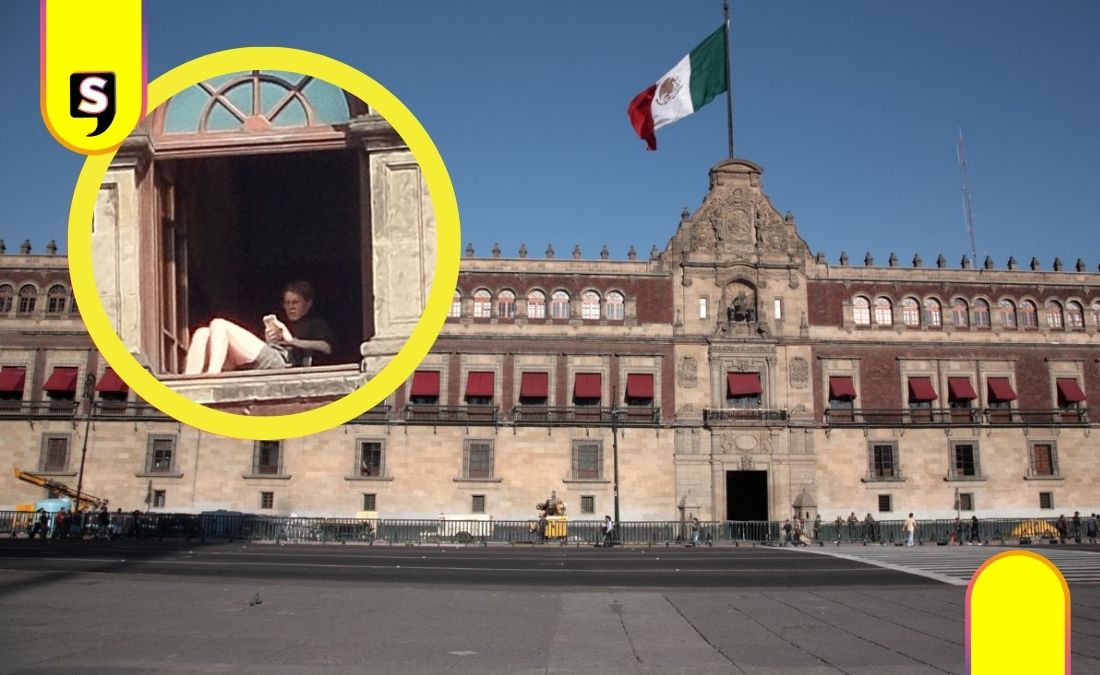 Video de mujer en Palacio Nacional