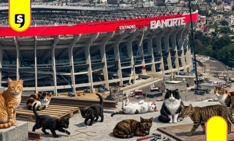desalojo de gatos en el Estadio Banorte