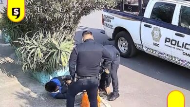 policía golpeando a joven en Coyoacán