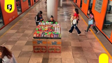 ambulantes en Línea B del Metro