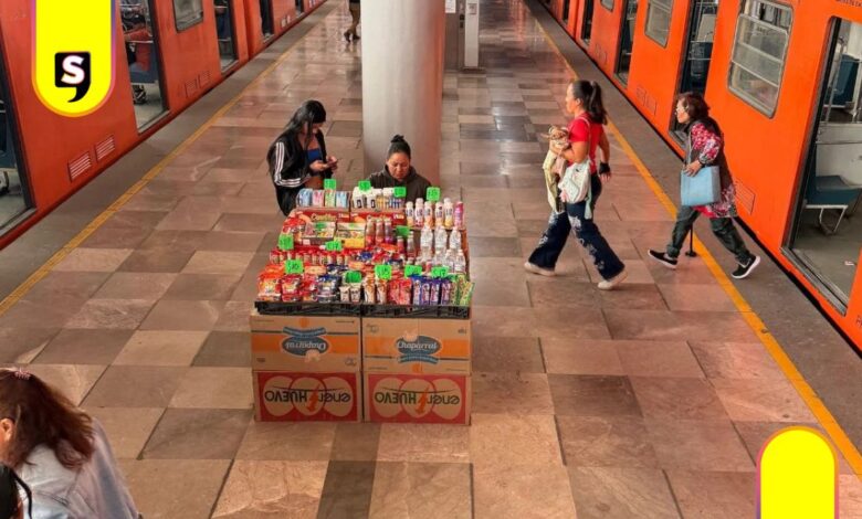 ambulantes en Línea B del Metro