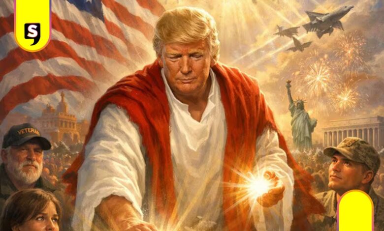 mensaje oculto Trump como Jesucristo