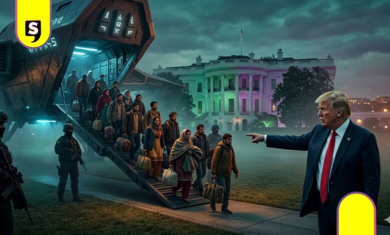Casa Blanca migrantes con aliens
