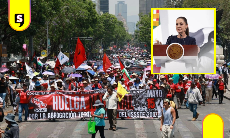 Maestros marchan; Sheinbaum ofrece incremento salarial