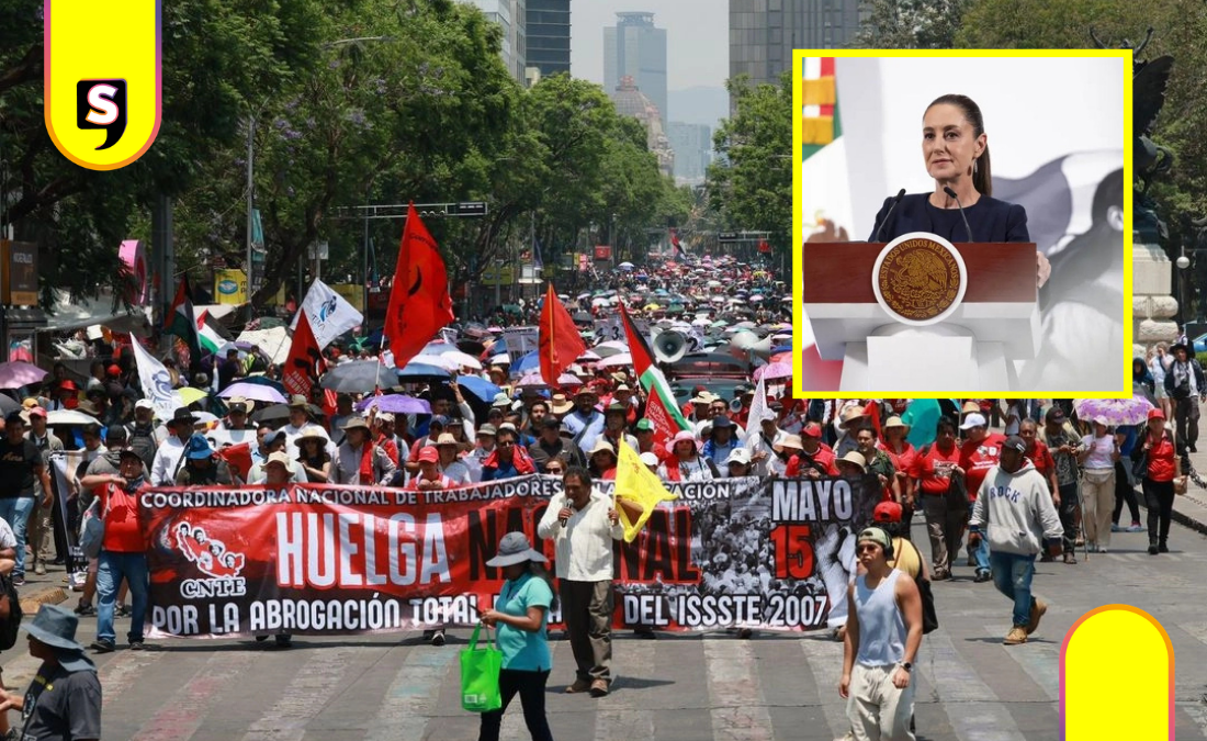 Maestros marchan; Sheinbaum ofrece incremento salarial