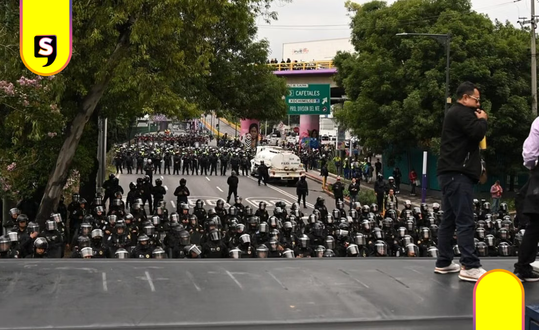 CNTE marcha al Estadio CDMX; SSC despliega 11 mil policías