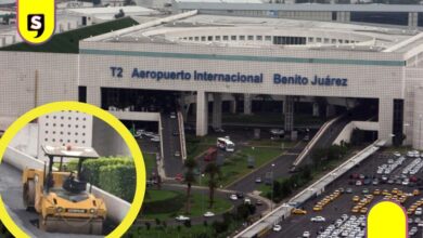 socavón en el AICM