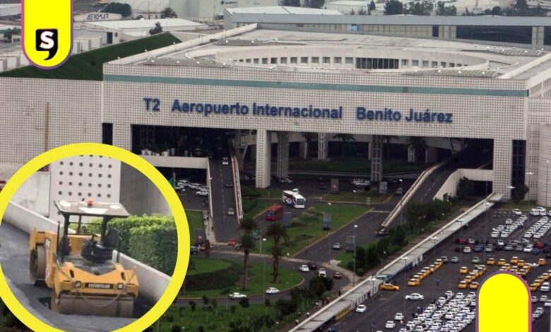 socavón en el AICM