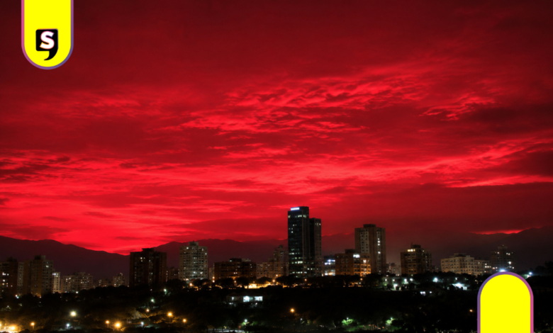cielo rojo en Caracas