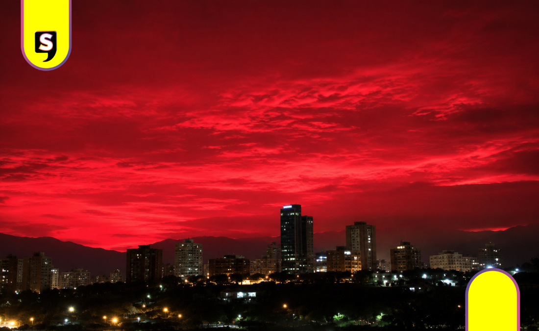 cielo rojo en Caracas
