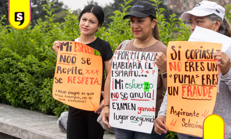 Estudiantes bloquean Insurgentes contra examen de la UNAM