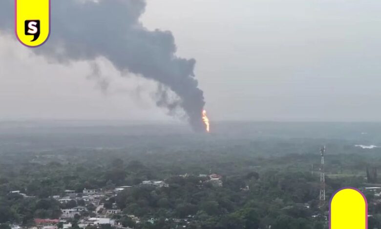 Incendio en planta de sal en Jáltipan
