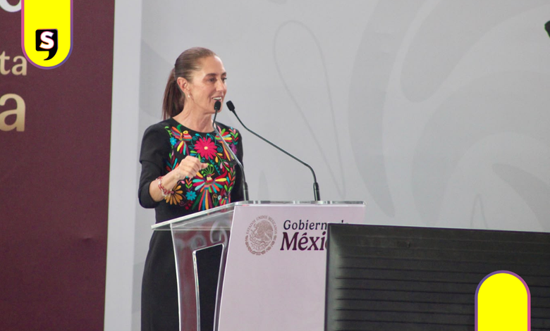 Estudiantes del Mexe irrumpen en informe de Sheinbaum en Pachuca