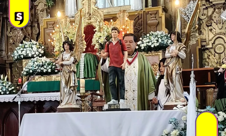 Bendicen imagen de San Carlo Acutis en parroquia de Singuilucan