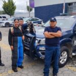 Policías rescatan a perrita en bulevar Minero